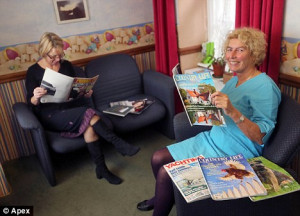Guidance: Dentist Monica Symes (right) sits in the waiting room of her ...