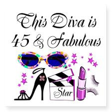 HAPPY 45TH BIRTHDAY Square Sticker 3