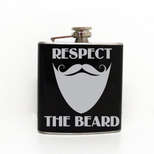 ... Flask Gift, Beard sayings & Quotes, Hipster Theme, Co-Worker Gift