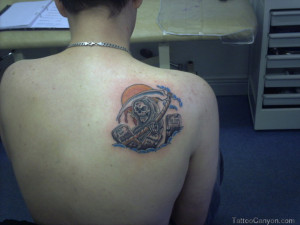 Shoulder Quote Tattoos For Men Grim reaper on right shoulder