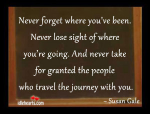 never forget where you ve been never lose sight of where you re going ...