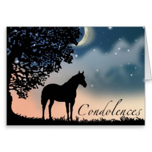 Quarter Horse Sympathy Card Mare Silhouette