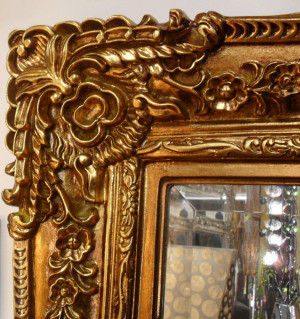 rectangular gold ornate mirror