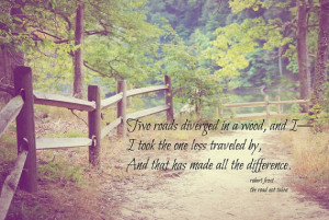 Robert Frost Art Road Less Traveled quote Poetry print Poem nature ...