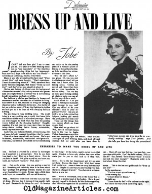 Was Tobé the First Fashion Stylist? (Delineator Magazine, 1937)