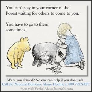 winnie the pooh quote encouraging abuse sufferer to reach out for help