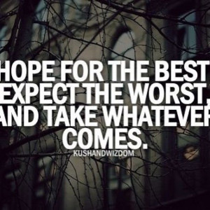 Hope for the best, expect the worst