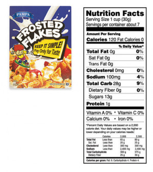Frosted Flakes Ingredients Label