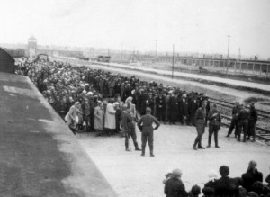 The arrival of Hungarian Jews to Auschwitz