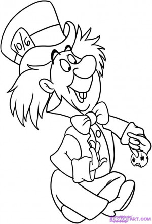 how to draw mad hatter from alice in wonderland step 6