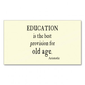 ... Aristotle Education Best Provision Old Age Business Card Template