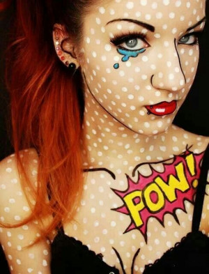 This is soooo cool! Makeup done to look like comic book characters