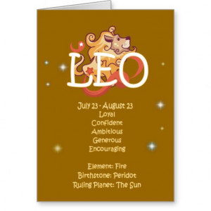 Zodiac Happy Birthday Card Leo