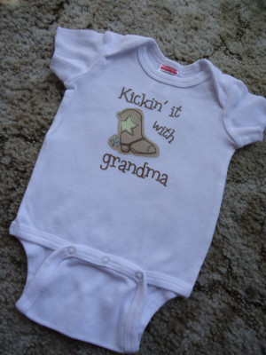Kickin It With Grandma or Grandpa Baby Onesie
