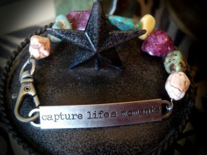 Life's simple pleasures are remembered in a custom quotes bracelet!