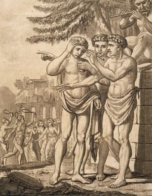 Ancient Roman priests are depicted striking women in a Lupercalia ...