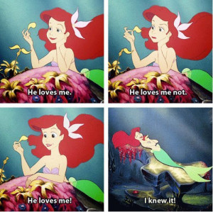 ... , he loves me not, love, mermaid, ocean, red, sea, the little mermaid