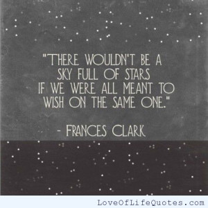 Frances Clark – There wouldn’t be a sky full of stars…