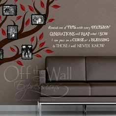 Generations Family Quote vinyl wall words by OffTheWallExpression, $25 ...