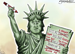 Statue of Liberty Immigration Cartoon