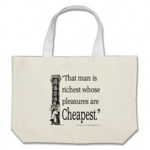 Thoreau Quote - Happiness - Quotes Sayings Canvas Bags