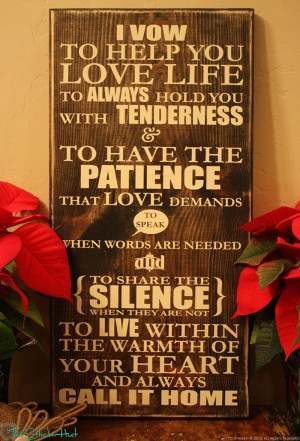 Vow To Help You Love Life Quote Saying Distressed Wooden Sign. $45 ...
