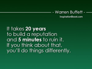 Warren Buffett Reputation Quotes