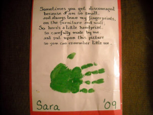 hand print and a poem