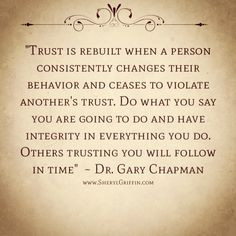 Rebuilding trust and reconciliation are possibly but there is a key ...