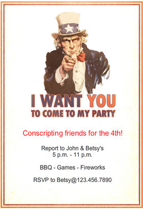 Uncle Sam 4th of July Invitations