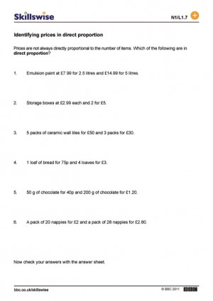 Ratio And Proportion Worksheets PDF