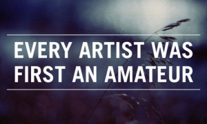 Every Artist Was First An Amateur ~ Inspirational Quote