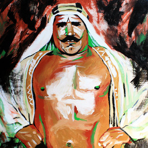 Iron Sheik painting by Rob Schamberger