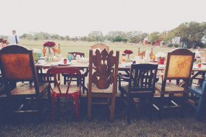 Pretty mismatched chairs at a beautifully unconventional wedding