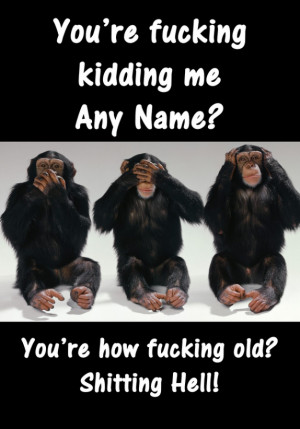 Swearing Monkeys Insulting & Offensive Funny Personalised Birthday ...