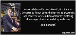 As we celebrate Recovery Month, it is time for Congress to knock down ...