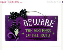 ... Maleficent Sign. Di sney inspired villain with glitter. 2 quote option