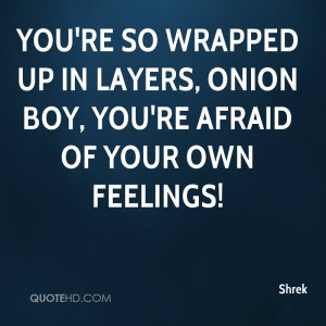 You're so wrapped up in layers, onion boy, you're afraid of your own ...