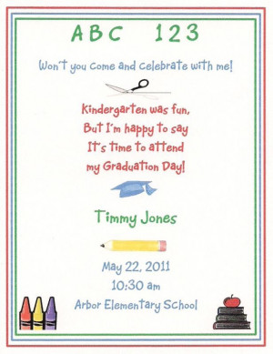 10 Preschool Kindergarten Graduation Invitations Custom