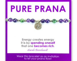 Pure Prana Yoga Bracelet, Gemstone Healing, Inspirational Quote Card ...