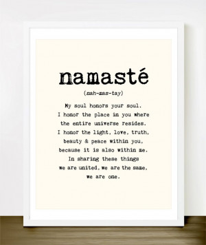 Namaste 8x10 inches on A4 Inspiring spiritual quote by mercimerci, $20 ...
