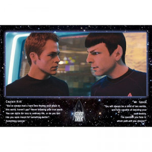 Title: Star Trek Movie Kirk and Spock Quotes Poster Print