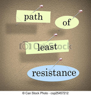 Stock Photo - Path of Least Resistance Words Saying Quote Bulletin ...