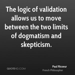 The logic of validation allows us to move between the two limits of ...