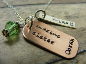 Proud Marine Sister-millitary necklace-Marines-personalized ...