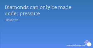 Diamonds can only be made under pressure