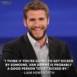 Funny Liam Hemsworth Quote On Being Kicked By Van Damme