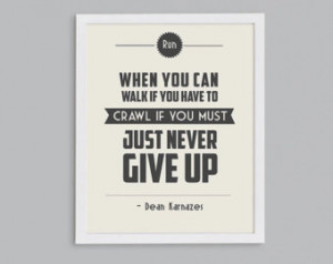 Inspirational Quote - Never G ive Up Typographic Print - Ultramarathon ...