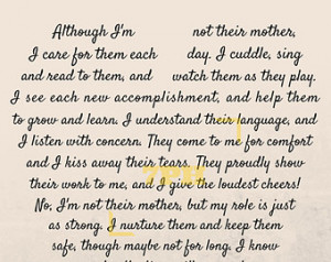 Stepmother Poems Caregiver/daycare poem print