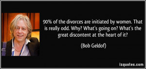 90% of the divorces are initiated by women. That is really odd. Why ...